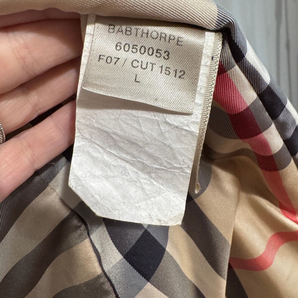 Burberry London Babthorpe Brown Parka Nova Check Fur Trim Hood Large - Picture 12 of 14
